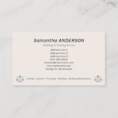 アイロン掛け&ランドリーサービス 名刺 (裏面)