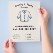 アイロン掛け＆洗濯サービスのパンフレット チラシ (手)