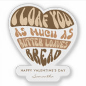 アイローフユートレンディーベージュハートおもしろいバレンタイン シール (正面)