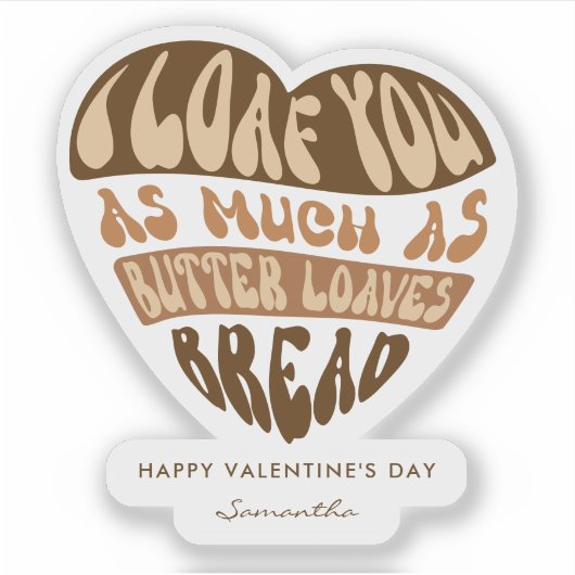アイローフユートレンディーベージュハートおもしろいバレンタイン シール (正面)