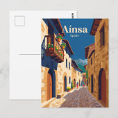 アインサ旧市街の路地 スペイン ポストカード (正面/裏面)