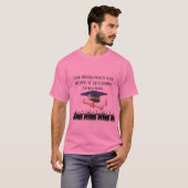 アインシュタインの卒業モットーピンク Tシャツ (正面フル)