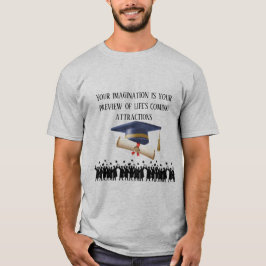 アインシュタインの卒業モットー グレー Tシャツ