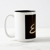 アインシュタインの有名な同等化の物理学のコーヒー・マグ ツートーンマグカップ (左)