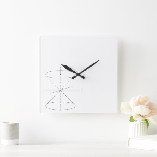 アインシュタインの特殊相対性理論の時間旅行二重円錐形 スクエア壁時計 (ホーム)