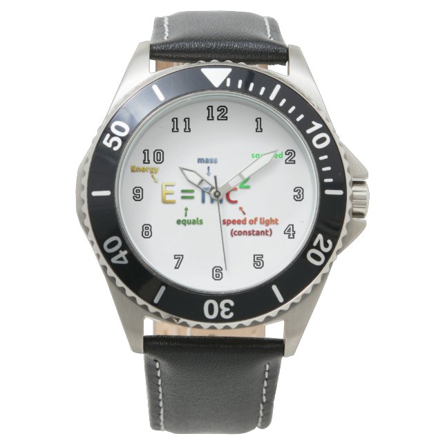 アインシュタインの質量エネルギー等価 腕時計 (正面)
