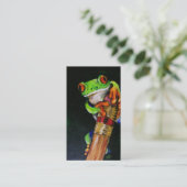 アインシュタイン目が赤いアマガエルの名刺 名刺 (スタンド正面)