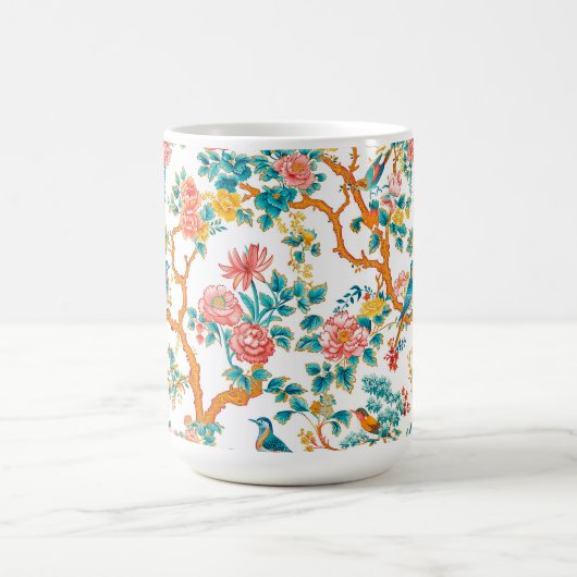 アインスパイアジア文花カラフル鳥 コーヒーマグカップ (中央)