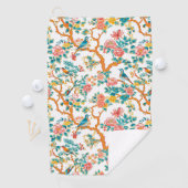 アインスパイアジア文花カラフル鳥 ゴルフタオル (インサイチュ)
