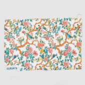 アインスパイアジア文花カラフル鳥 ゴルフタオル (横)