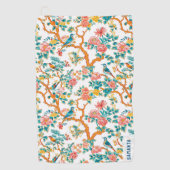 アインスパイアジア文花カラフル鳥 ゴルフタオル (正面)