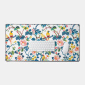 アインスパイアジア文花カラフル鳥 デスクマット (キーボード&マウス)