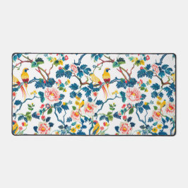 アインスパイアジア文花カラフル鳥 デスクマット