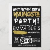 アイントノシン'しかしヤングスタパーティーヒップホップ誕生日 招待状 (正面)