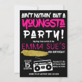 アイントノシン'しかしヤングスタパーティーヒップホップ誕生日 招待状 (正面)
