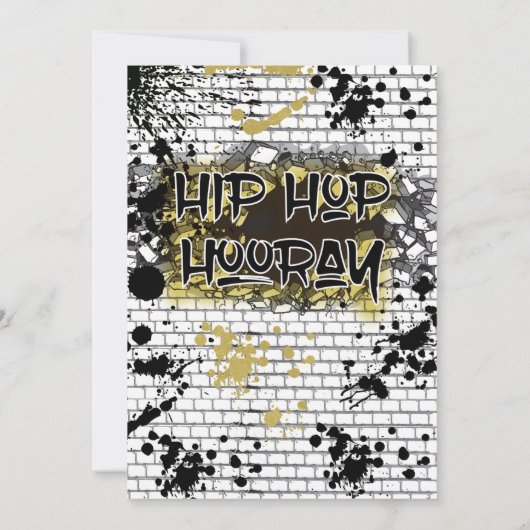 アイントノシン'しかしヤングスタパーティーヒップホップ誕生日 招待状 (裏面)