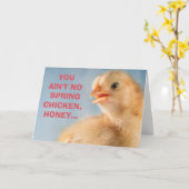 アイントノー春チキンレディスマイルストーン誕生日 カード (黄色い花)