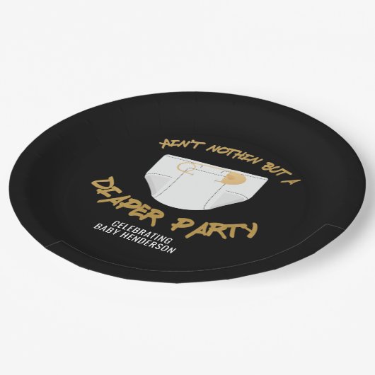 アインノーティンアオムツパーティーヒップホップパーティー ペーパープレート (アングル)