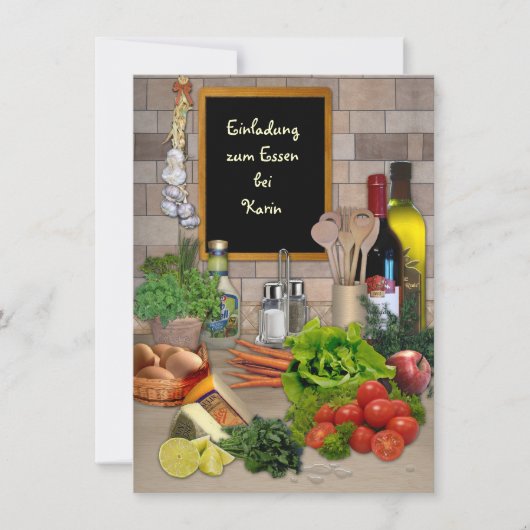 アインラドゥンツムエッセン(mit deinem Namen) 招待状 (正面)