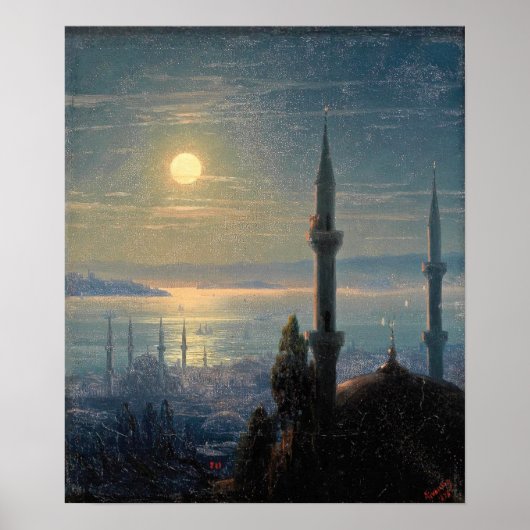 アイヴァゾフスキー「コンスタンチノープルの風景」1876年 ポスター (正面)