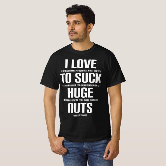 アイ巨大ナットおもしろいファンタジーサッカーローザー Tシャツ (正面フル)