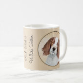 アイ赤と白ルラン絵画ドセッターオリジナル コーヒーマグカップ (正面右)