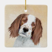 アイ赤と白ルラン絵画ドセッターオリジナル セラミックオーナメント (裏面)