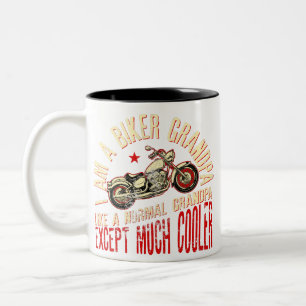 アイ・アム・バイクもしくは自転車に乗る人じいちゃんTシャツじいちゃん ツートーンマグカップ