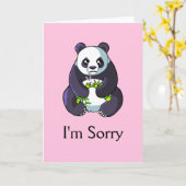 『アイ・イ・プライム・カット・サッド・パンダ・スケッチ・カード・テンプレート』 カード (黄色い花)