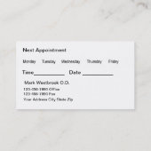 アイ·オプ気にトメトリスト·アポイントメント·名刺 名刺 (裏面)