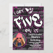 アイ・ガット・ファイヴ・オン・イット - ピンク・ガール 招待状 (正面)