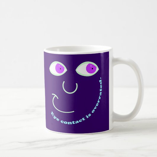 アイ・コンタクトは大げさなマグです コーヒーマグカップ (右)