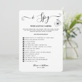 アイ・スパイ フォトハント ウェディング・レセプション スキャベンジャーゲーム 招待状 (スタンド正面)