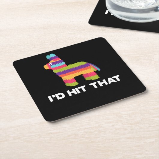 『アイ・ダット・ピナタ・シンコ・デ・マヨ・パーティー』 スクエアペーパーコースター (アングル)