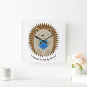 『アイ・ニード・ア・ヘッジハグ・ヘッジホッグ』 スクエア壁時計 (ホーム)