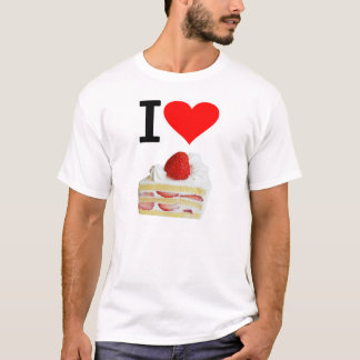 アイ ハート 苺 の ショート ケーキ ( I Love 苺 の ショート ケーキ ) Tシャツ
