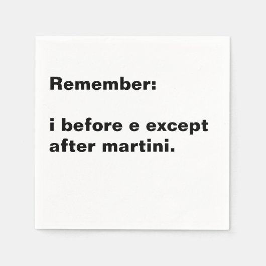 アイ・ビフォー・イー・カクテル・ナプキン スタンダードカクテルナプキン (正面)