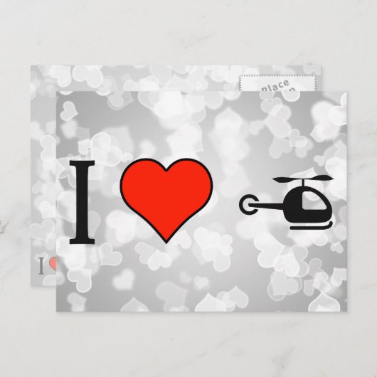 『アイ・ラブ・ウ飛んでいるィズ・ヘリコプター』 ポストカード (正面/裏面)