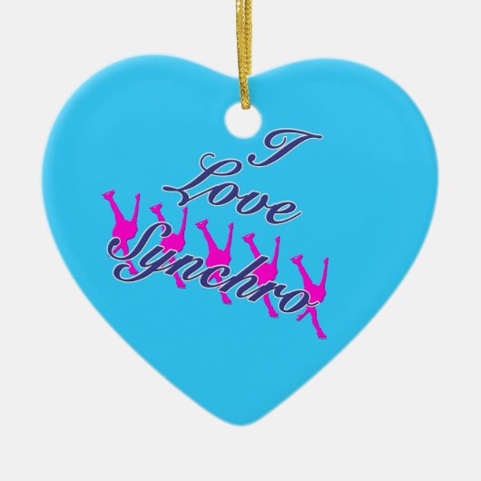アイ・ラブ・シンクロ・オーナメント – お前の名前オン・バック セラミックオーナメント (正面)