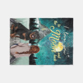 アイ・ラブ・トゥ・ザ・ムーン・アンド・バック・ロットワイラー フリースブランケット (正面(横))