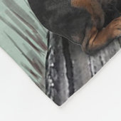 アイ・ラブ・トゥ・ザ・ムーン・アンド・バック・ロットワイラー フリースブランケット (角)