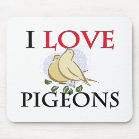 アイ・ラブ・ハト マウスパッド (正面)