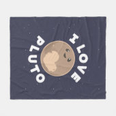 アイ·ラブ·プルート フリースブランケット (正面(横))