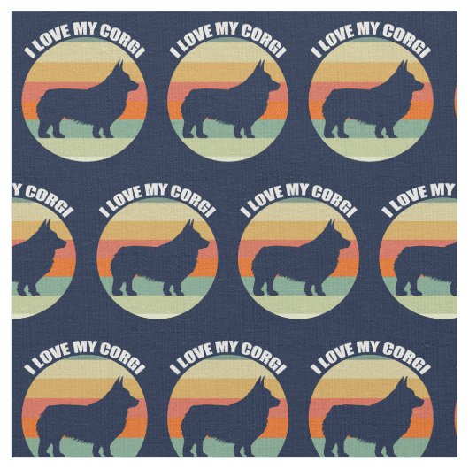 『アイ・ラブ・マイ・コーギ』 ファブリック (クローズアップ)