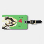 アイ·ラブ·マイ·シーズー（犬）·ツー ラゲッジタグ (正面横)