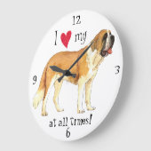 『アイ・ラブ・マイ・セント・バーナード』 ラージ壁時計 (傾斜)