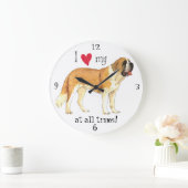 『アイ・ラブ・マイ・セント・バーナード』 ラージ壁時計 (ホーム)