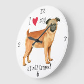 アイ·ラブ·マイ·プティ·ブラバンコン ラージ壁時計 (傾斜)