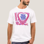 『アイ・ラブ・マイ・ワイフ・ピンク/パープル』写真 Tシャツ<br><div class="desc">『I Lave My Wiff pink/purple』（妻のピンク/パープル） – 写真このTお気に入りのシャツのデザインにあなたの写真を追加！</div>