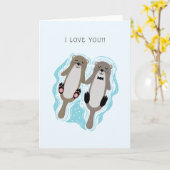 アイ・ラブ・ユー・オッターズ カード (黄色い花)